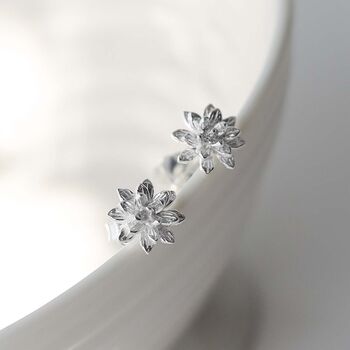 Sterling Silver Enlightened Lotus Studs, 5 of 10