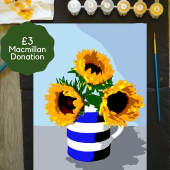 Sunflower Painting By Numbers Kit, 2 of 4