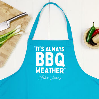 BBQ Weather Personalised Apron, 3 of 4