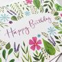 'Happy Birthday' Floral Watercolour Card, thumbnail 3 of 3