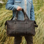 Genuine Leather Weekend Bag With Leather Straps Detail, thumbnail 8 of 11
