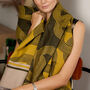 Geometric Woven Scarf – Mustard, Olive And Beige, thumbnail 2 of 9