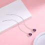 Sterling Silver Amethyst Purple Droplet Threader Earrings, thumbnail 5 of 12