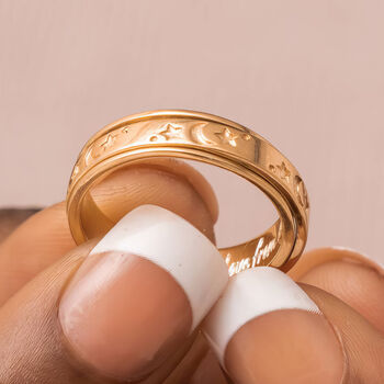 Personalised 18ct Gold Plated Galaxy Spinner Ring, 2 of 9