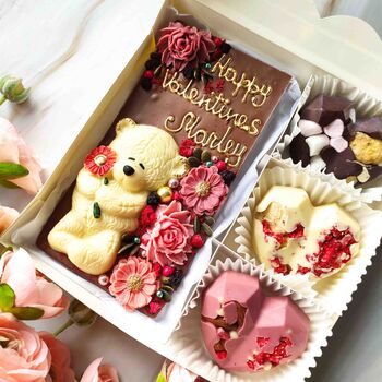 Chocolate Bear And Flowers, Personalised Figure, 2 of 9