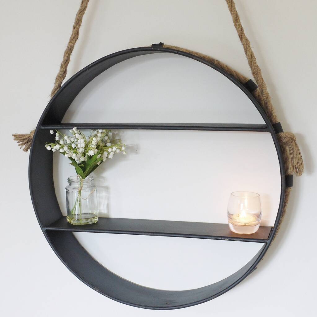 Industrial Hanging Wall Shelf Large Black Shelf By Life Of Luxury
