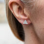 Sterling Silver Textured Triangle Studs, thumbnail 1 of 9