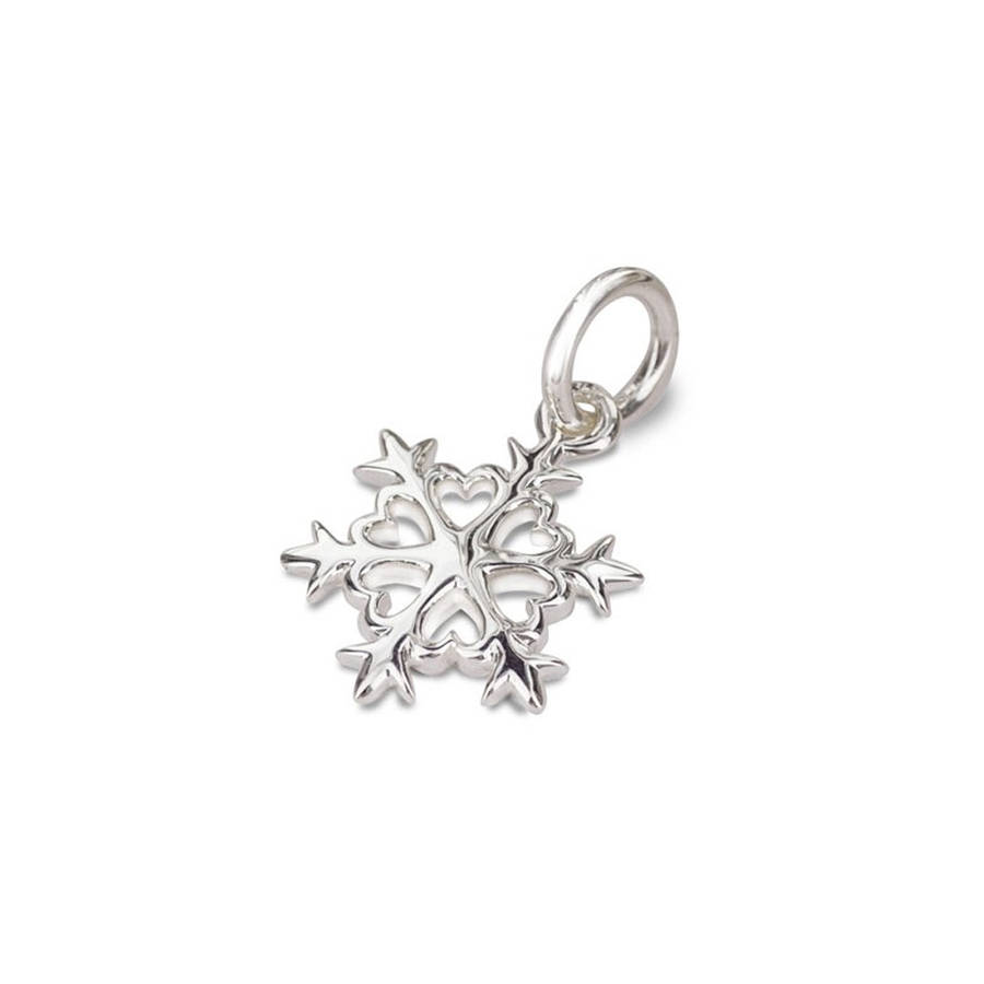 Solid Silver Snowflake Charm Or Necklace By Scarlett Off The Map