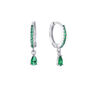 Ottillie Green Silver Raindrop Huggie Earrings, thumbnail 1 of 2