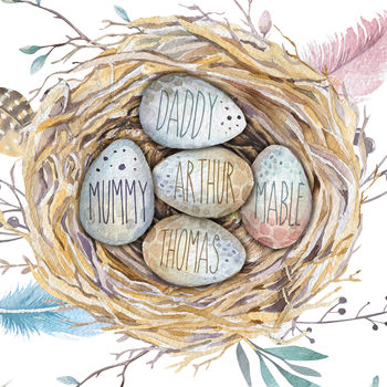 Personalised Family Nest Print With Names, 7 of 10