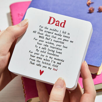 Keepsake Gift For Dads, Wooden Dad Poem By Shmuncki Poem Gifts ...