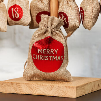 Christmas Advent Calendar Tree Hanging Sacks X 24, 11 of 11