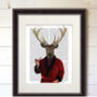 Deer In Smoking Jacket Book Print, Framed Or Unframed, thumbnail 4 of 8
