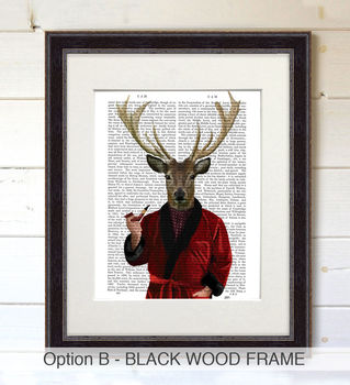 Deer In Smoking Jacket Book Print, Framed Or Unframed, 4 of 8