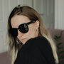 18k Gold Zircon C Hoop Earrings, thumbnail 2 of 7