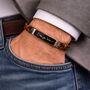 Gifts For Him Engraved Men Leather Bracelet, thumbnail 1 of 12