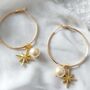 Charm Gold Plated Hoop Earrings Mothers Day Jewellery, thumbnail 1 of 10