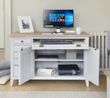 Ridley Grey Hidden Home Office Desk, 2 of 6