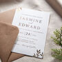 Gold Leaves Foiled Wedding Invitation And Envelope, thumbnail 2 of 3
