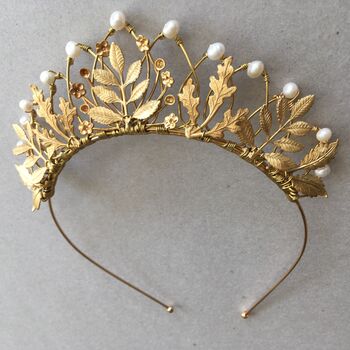 The Agatha Crown Oak Leaf Pearl Tiara, 5 of 12