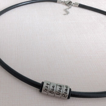 Leather Necklace For Men Personalised With Names, 6 of 11