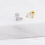 Sterling Silver Cz Marquise Leaf Screwback Earrings, thumbnail 2 of 11