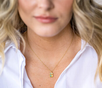 Turquoise Gold Vermeil Plated Birthstone Necklace, 2 of 8