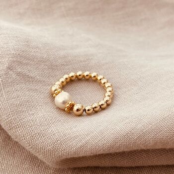 Gold Freshwater Pearl Ring, 3 of 6