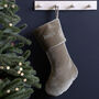 Personalised Silver Grey Velvet Christmas Stocking, thumbnail 5 of 7