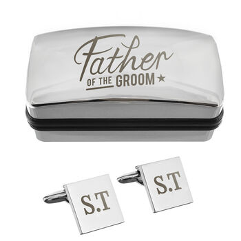 Personalised Father Of The Groom Wedding Cufflinks And Box Set, 3 of 3