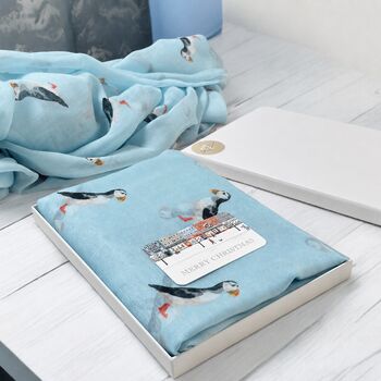 Puffin Print Scarf, 5 of 8