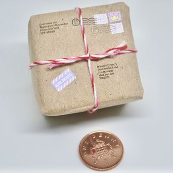 Tiny Personalised Christmas Parcel, Card + Avocado Gift, 6 of 7