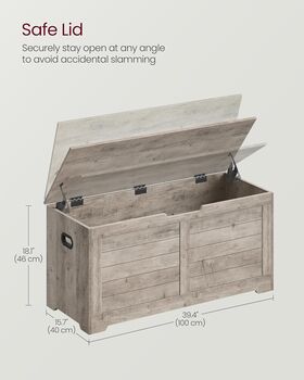 Storage Chest With Safety Hinges Shoe Storage Bench, 9 of 12