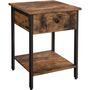 Nightstand Bedside Side Table With Drawer And Shelf, thumbnail 2 of 9