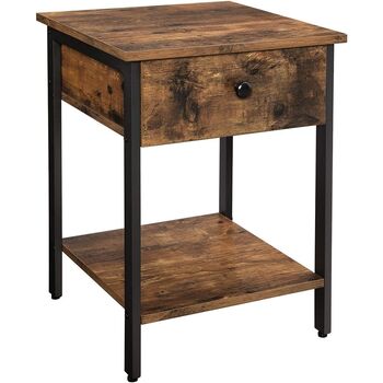 Nightstand Bedside Side Table With Drawer And Shelf, 2 of 9