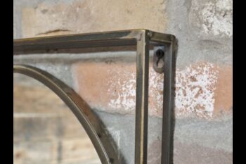 Large 47cm Industrial Metal Wall Mirror Bronzed Finish, 3 of 3