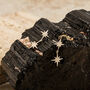 Brushed Recycled Silver Double North Star Stud Earrings, thumbnail 1 of 6