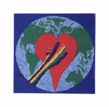 'All Our Hearts Beat As One’ Needlepoint Canvas Kit, 3 of 9
