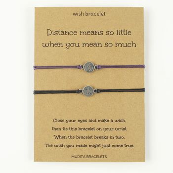 Distance Means Little Compass Wish Bracelet Set, 3 of 5