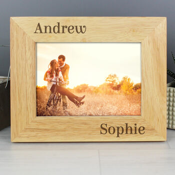 Personalised Couples 7x5 Landscape Wooden Photo Frame, 5 of 6