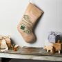 Personalised Stamp Juco Linen Christmas Stocking, thumbnail 3 of 4
