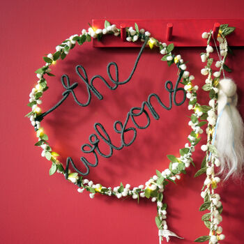 Personalised Mistletoe Light Up Wreath, 3 of 6