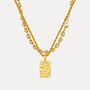 Gold Hammered Pendant Necklace Set With Mariner Chain, thumbnail 8 of 11