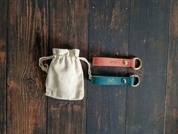Personalised Clasp Leather Keychain Gift, 5 of 6