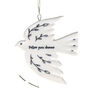 White Porcelain Dove Hanging Decoration Follow Your Dreams, thumbnail 2 of 5