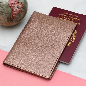 Personalised Luxury Leather Name Travel Document Holder, 3 of 11
