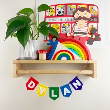Rainbow Personalised Name Bunting Colourful Decoration, 3 of 11