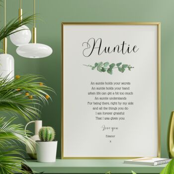 Personalised Auntie Print Gift, 5 of 5
