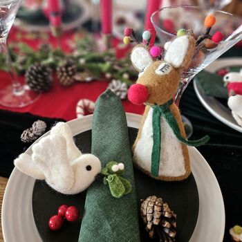 Handmade Felt Sassy Rudolph Christmas Tree Topper, 3 of 5