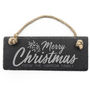 Personalised Merry Christmas Slate Hanging Sign, thumbnail 4 of 5